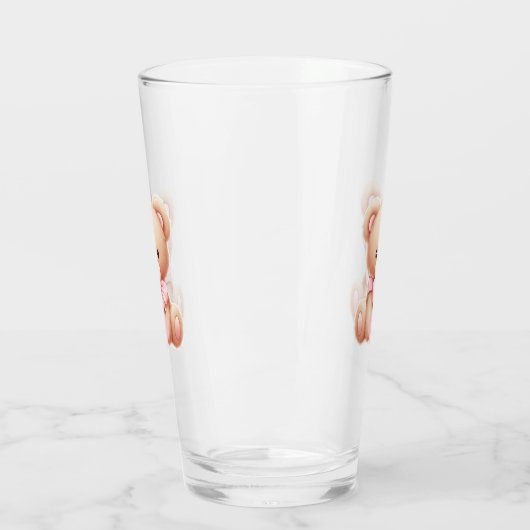 Bear Pink Monogram Glas (Links)