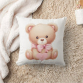 Bear Pink Monogram Kissen (Decke)