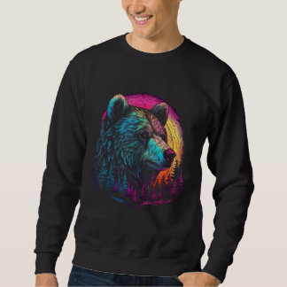 Bear Pink sunset Wild animal Sweatshirt