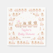 Bear Pink Train Baby Dusche Serviette (Vorderseite)
