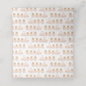 Bear Pink Train Baby Dusche Tischnummer Platzkarte (Innenseite Aufgefaltet)