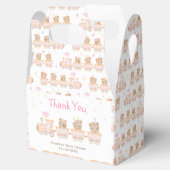 Bear Pink Train Baby Dusche Vielen Dank Geschenkschachtel (Geöffnet)