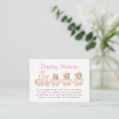 Bear Pink Train Display Babydusche Begleitkarte (Stehend Vorderseite)