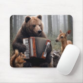 Bear Playing Accordion for Forest Friends Mousepad (Mit Mouse)