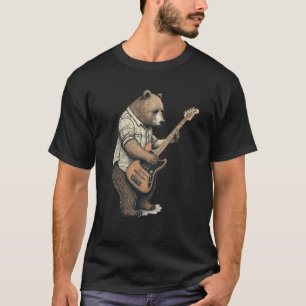 BEAR PLAYING GUITAR Gitarrist Bär Electric Bass G T-Shirt