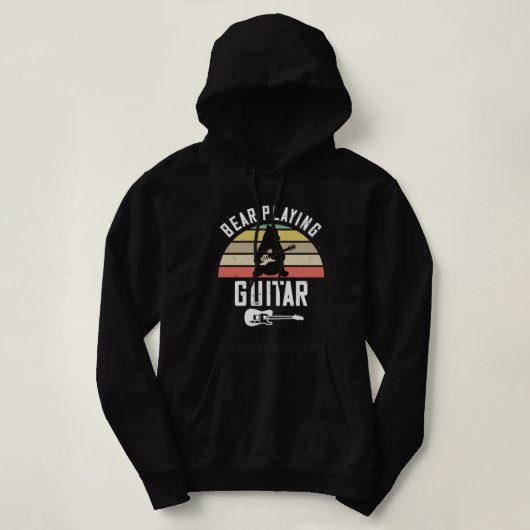 Bear Playing Guitar Hoodie (Design vorne)