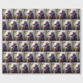 Bear Playing the Cello In a Misty Forest Geschenkpapier (Flach)