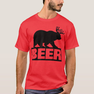 Bear plus Deer Equals Beer Hunting Animal Beer Dri T-Shirt