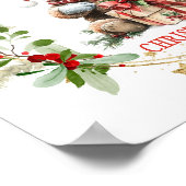 Bear Poinsettia Foliage Baby's First Christmas Poster (Ecke)