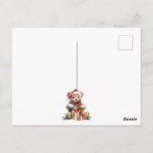 Bear Poinsettia Foliage Baby's First Christmas Postkarte (Rückseite)