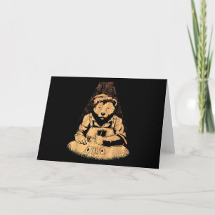 Bear Poker Player Playing Cards Lucky Gambler Feiertagskarte