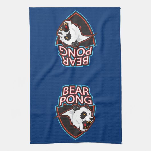 Bear Pong Beer Pong Geschirrtuch (Vertikal)