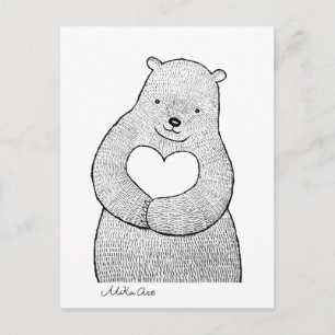 Bear Postcard Bear I Liebe you Card Niedlich Bären Postkarte