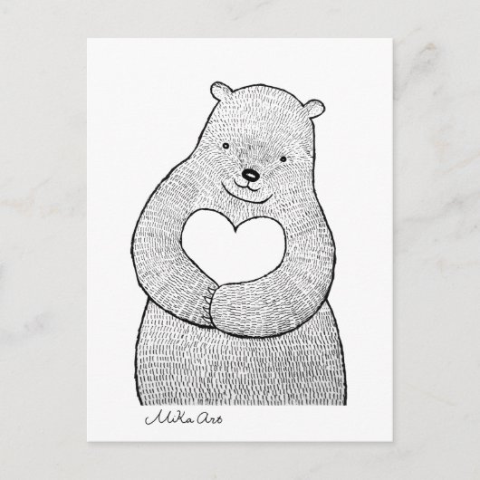 Bear Postcard Bear I Liebe you Card Niedlich Bären Postkarte (Vorderseite)