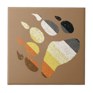 Bear Pride Distressed Paw Fliese