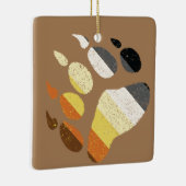 Bear Pride Distressed Paw Keramikornament (Rechts)