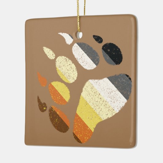 Bear Pride Distressed Paw Keramikornament (Links)