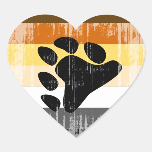 Bear Pride erschüttert Herz-Aufkleber (Vorderseite)