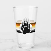 Bear Pride Flag Bear Paw Glas (Rückseite)