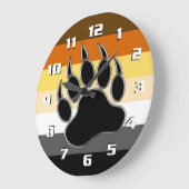 Bear Pride Flag Bear Paw Große Wanduhr (Winkel)