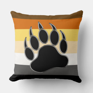 Bear Pride Flag Bear Paw Kissen
