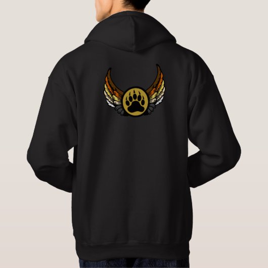 Bear Pride Flag Bear Paw Wings Hoodie (Rückseite)