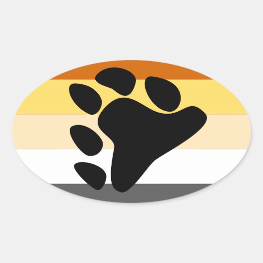BEAR PRIDE FLAG STRIPES DESIGN OVALER AUFKLEBER (Vorderseite)