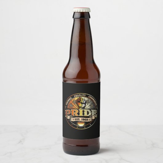 Bear Pride gegr. 1969 Bierflaschenetikett (Vorderseite)
