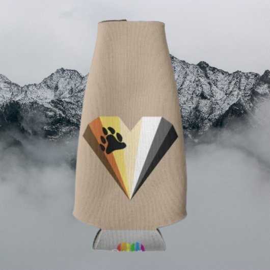 Bear Pride Heart Bottle Beverage Cooler Flaschenkühler