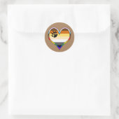 Bear Pride Heart Classic Round Aufkleber (Tasche)