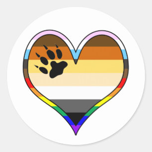 Bear Pride Heart Classic Round Aufkleber