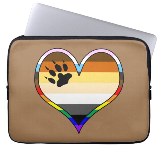 Bear Pride Heart Laptop Sleeve (Vorderseite)