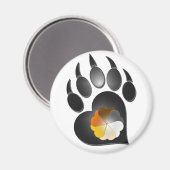 Bear Pride Heart Paw Magnet (Vorderseite/Rückseite)
