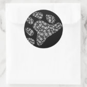 BEAR PRIDE PAW PATTERN WHITE -.pnng Runder Aufkleber (Tasche)