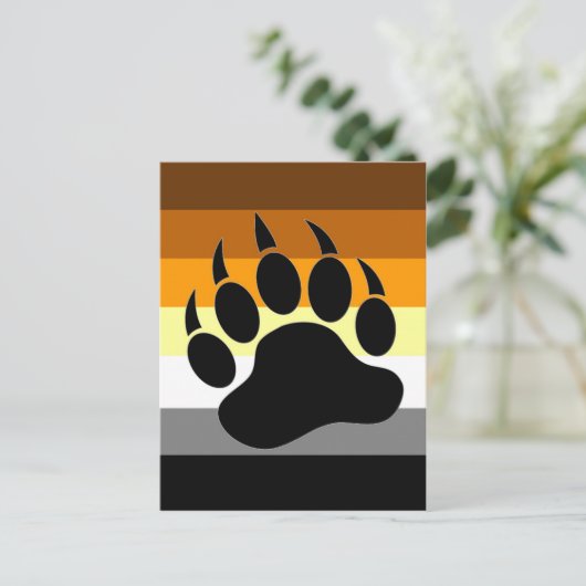 Bear Pride Paw Postkarte (Stehend Vorderseite)
