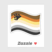 Bear Pride Paw Wavy Flag Aufkleber (Blatt)
