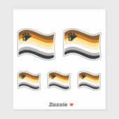 Bear Pride Paw Wavy Flag Aufkleber (Blatt)