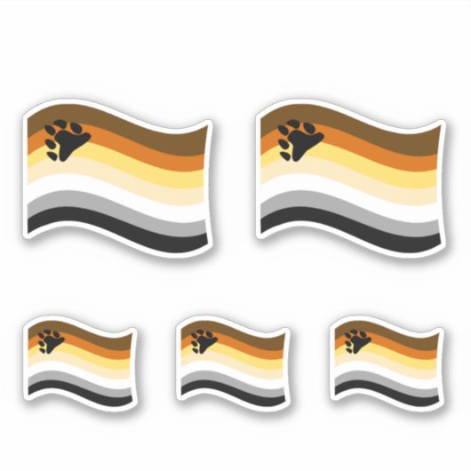 Bear Pride Paw Wavy Flag Aufkleber (Vorderseite)
