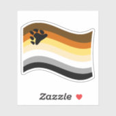 Bear Pride Paw Wavy Flag Aufkleber (Blatt)
