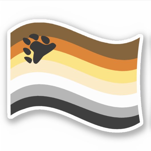 Bear Pride Paw Wavy Flag Aufkleber (Vorderseite)