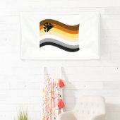 Bear Pride Paw Wavy Flag Banner (Insitu)