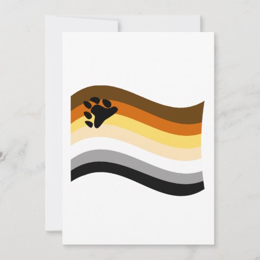 Bear Pride Paw Wavy Flag Feiertagskarte (Vorderseite)