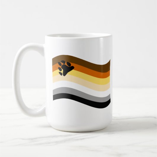 Bear Pride Paw Wavy Flag Kaffeetasse (Links)