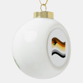 Bear Pride Paw Wavy Flag Keramik Kugel-Ornament (Links)