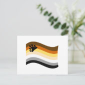 Bear Pride Paw Wavy Flag Postkarte (Stehend Vorderseite)