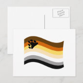 Bear Pride Paw Wavy Flag Postkarte (Vorne/Hinten)