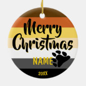 Bear Pride Personalisierte Weihnachten Keramik Ornament (Hinten)
