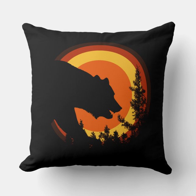 Bear Pride Sunset Bear Flag Farben Kissen (Vorderseite)