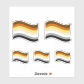 Bear Pride Wavy Flag Aufkleber (Blatt)