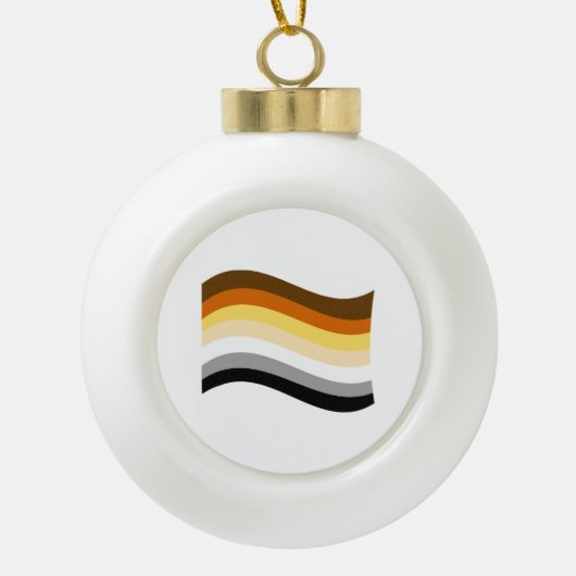 Bear Pride Wavy Flag Keramik Kugel-Ornament (Vorderseite)